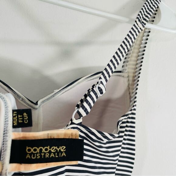 Bond-eye Australia Black White Stripe Pinup Padded Top One Piece Swim 8 - Picture 8 of 13